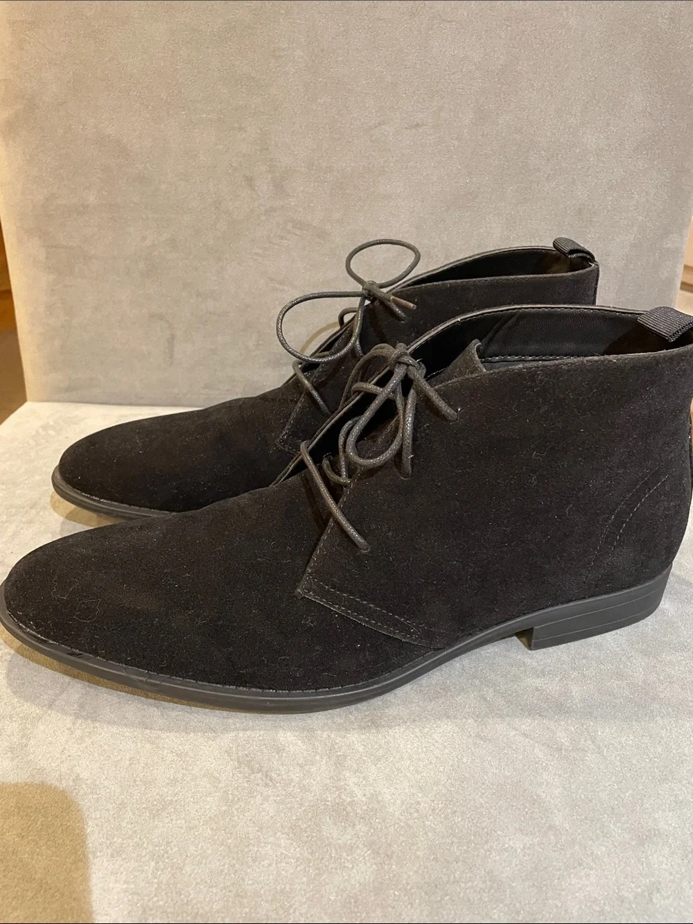 ASOS Design Men's 11 Black Faux-Suede Desert Chukka Boots - Classic Lace-Up